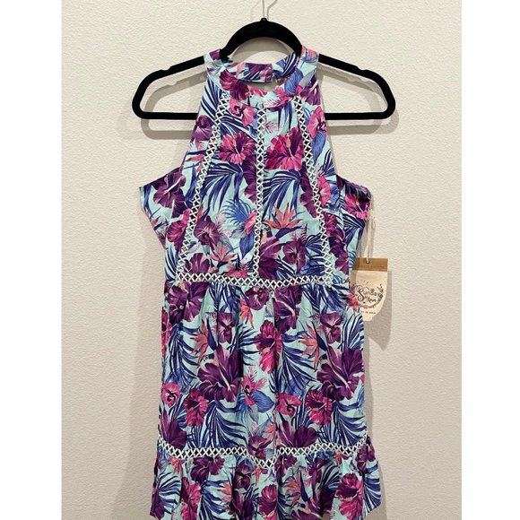 SUNDAY MI AMOR Open Back Floral Mini Dress - Picture 1 of 8